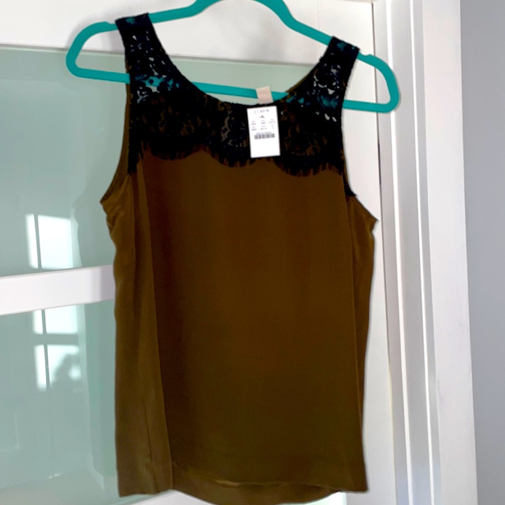 NWT J. Crew silk lace tank top blouse 8